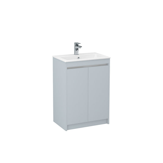 Imex Quadro 600mm Double Door Cabinet Denim Blue Chrome Handle Trims | Q2DO-2-DENI - Envy Bathrooms Ltd