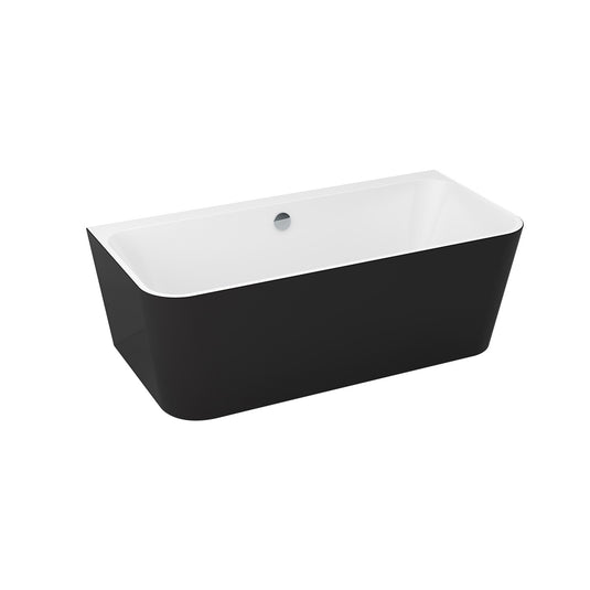 Imex Ravine 1700mm Freestanding Back to Wall Bath Matt Black | PB1016B-BLACK - Envy Bathrooms Ltd