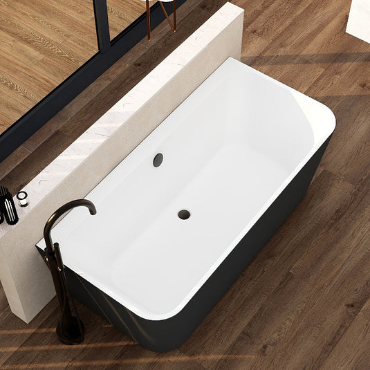 Imex Ravine 1700mm Freestanding Back to Wall Bath Matt Black | PB1016B-BLACK - Envy Bathrooms Ltd