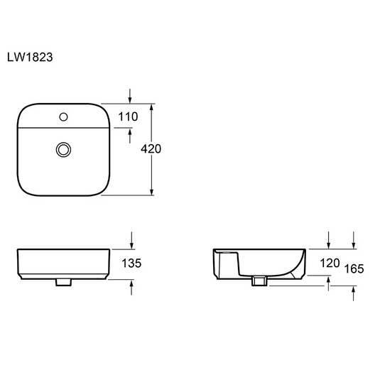 Imex Ravine 420mm 1 Tap Hole Countertop Basin in White (2x Basins) - LW1823x2 - Envy Bathrooms Ltd