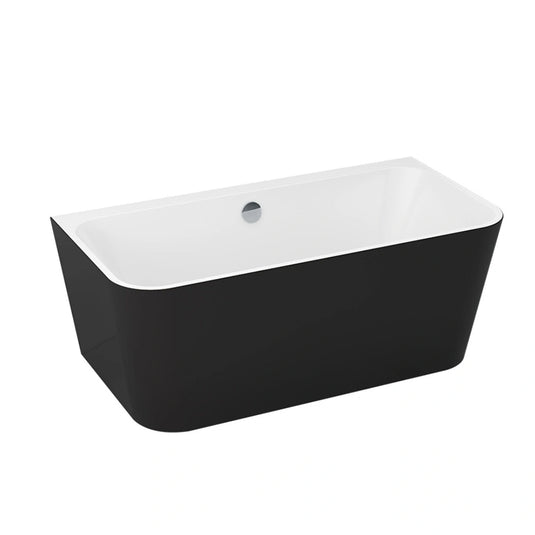 Imex Ravine Black 1500mm Back to Wall Freestanding Bath | PB1016A-BLACK