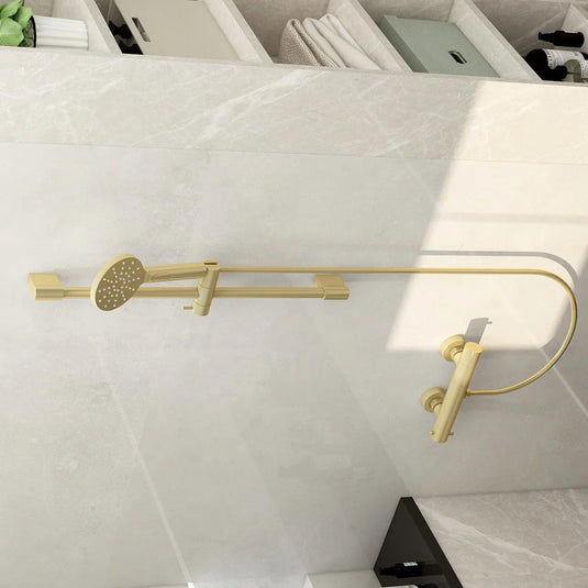Imex Ravine Cool Touch, Easy Fix, Thermostatic Shower Set in Brushed Brass with Slide Rail, Hose and Multifunction Handset - RAVINE1BB - Envy Bathrooms Ltd