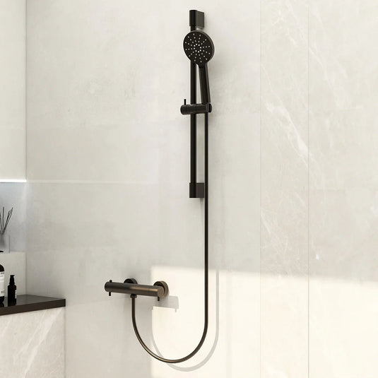 Imex Ravine Cool Touch, Easy Fix, Thermostatic Shower Set in Matt Black with Slide Rail, Hose and Multifunction Handset - RAVINE1MB - Envy Bathrooms Ltd