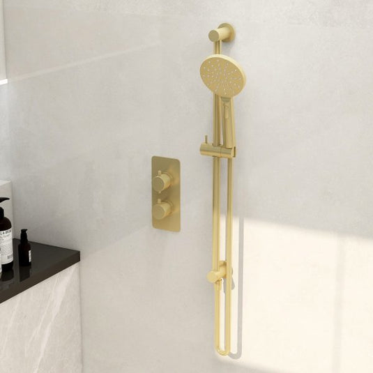 Imex Ravine Round Slide Rail Shower Pack Brushed Brass | KI983BR - Envy Bathrooms Ltd