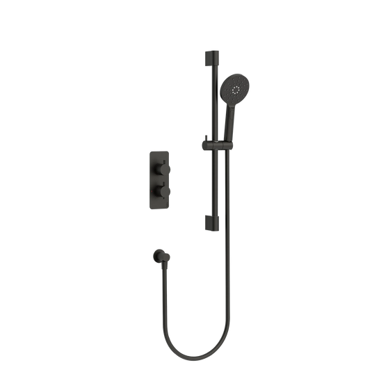 Imex Ravine Single Outlet Concealed Thermostatic Valve with Adjustable Multifunction Handset in Matt Black - RAVCVPK001MB - Envy Bathrooms Ltd