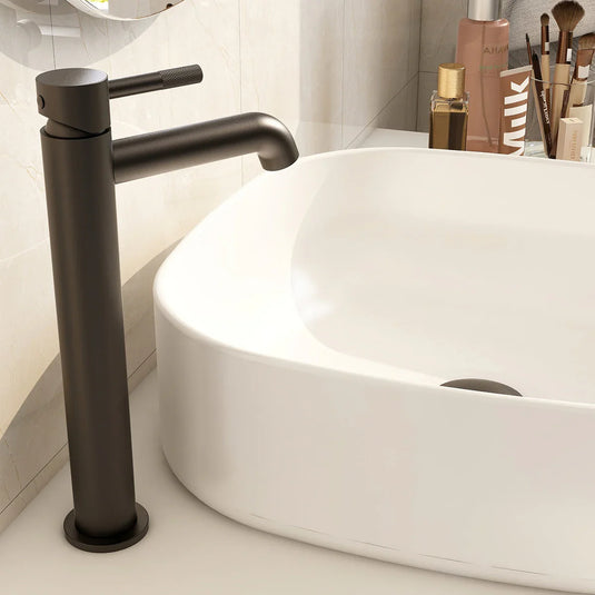 Imex Ravine Tall Basin Mixer in Matt Black with Clicker Universal Waste - RVTBASMB - Envy Bathrooms Ltd