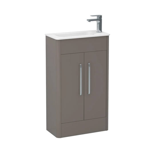 Imex Suburb 500mm × 250mm Double Door Floor Mounted Vanity Unit - Matt Ash - SU5025TDFMCMA - Envy Bathrooms Ltd