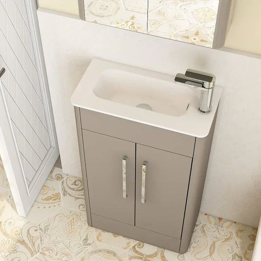 Imex Suburb 500mm × 250mm Double Door Floor Mounted Vanity Unit - Matt Ash - SU5025TDFMCMA - Envy Bathrooms Ltd