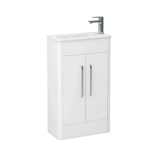 Imex Suburb 500mm × 250mm Double Door Floor Mounted Vanity Unit - White Gloss - SU5025TDFMCWG - Envy Bathrooms Ltd