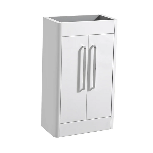 Imex Suburb 500mm × 250mm Double Door Floor Mounted Vanity Unit - White Gloss - SU5025TDFMCWG - Envy Bathrooms Ltd