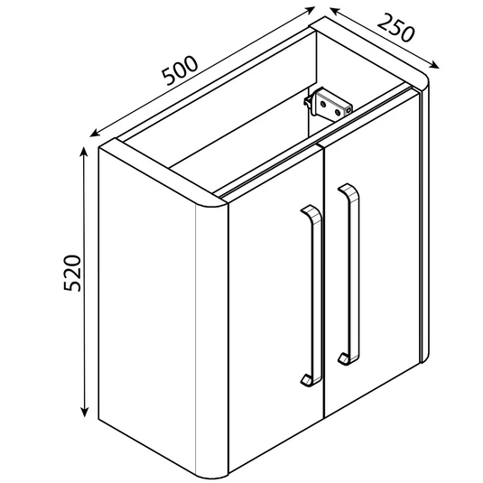 Imex Suburb 500mm × 250mm Double Door Wall Mounted Vanity Unit - Matt Ash - SU5025TDWMCMA - Envy Bathrooms Ltd