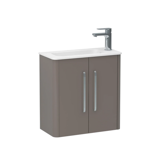 Imex Suburb 500mm × 250mm Double Door Wall Mounted Vanity Unit - Matt Ash - SU5025TDWMCMA - Envy Bathrooms Ltd