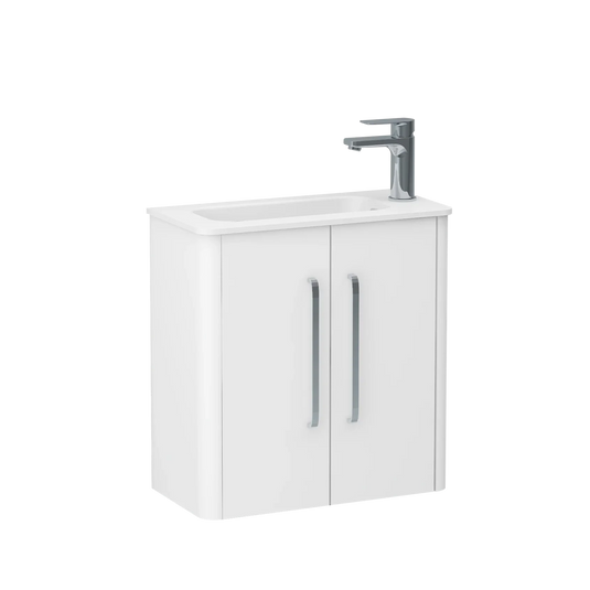 Imex Suburb 500mm × 250mm Double Door Wall Mounted Vanity Unit - White Gloss - SU5025TDWMCWG - Envy Bathrooms Ltd