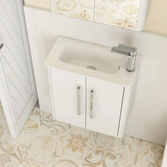 Imex Suburb 500mm × 250mm Double Door Wall Mounted Vanity Unit - White Gloss - SU5025TDWMCWG - Envy Bathrooms Ltd