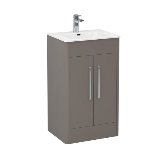 Imex Suburb 500mm × 390mm Double Door Floor Mounted Vanity Unit - Matt Ash - SU5039TDFMCMA - Envy Bathrooms Ltd