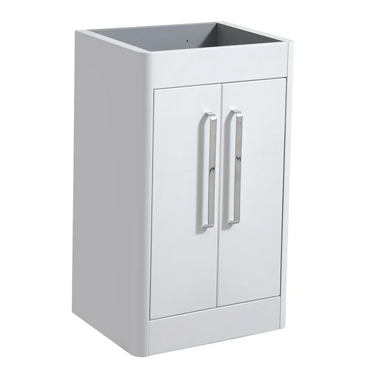 Imex Suburb 500mm × 390mm Double Door Floor Mounted Vanity Unit - White Gloss - SU5039TDFMCWG - Envy Bathrooms Ltd