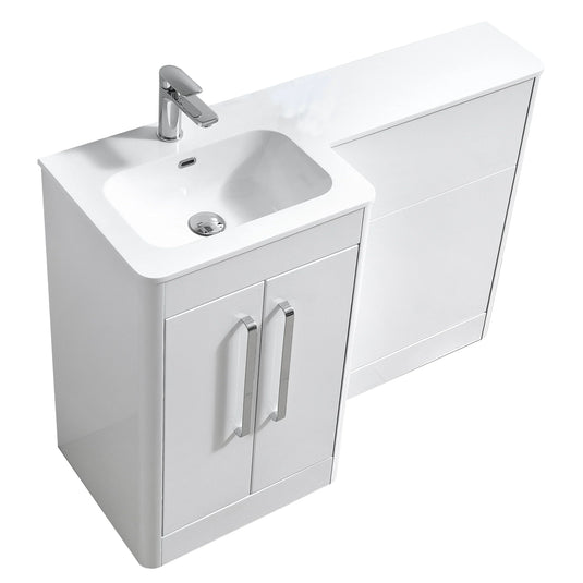 Imex Suburb 500mm × 390mm Double Door Floor Mounted Vanity Unit - White Gloss - SU5039TDFMCWG - Envy Bathrooms Ltd