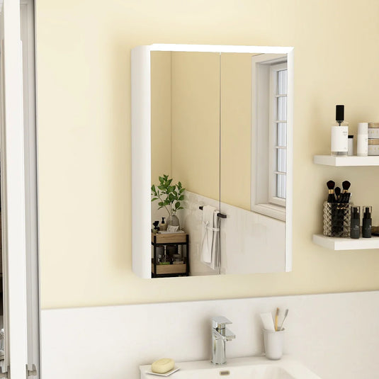 Imex Suburb 500mm Double Door Mirror Cabinet - White Gloss - SU50TDMCWG - Envy Bathrooms Ltd