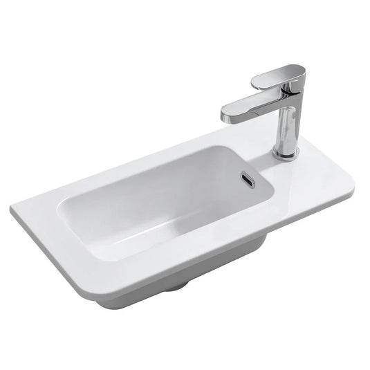 Imex Suburb 510mm × 255mm Basin One Tap Hole - White - SU50X255BAS - Envy Bathrooms Ltd