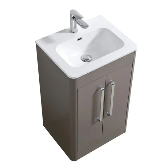 Imex Suburb 600mm × 390mm Double Door Floor Mounted Vanity Unit - Matt Ash - SU60TDFMCMA - Envy Bathrooms Ltd