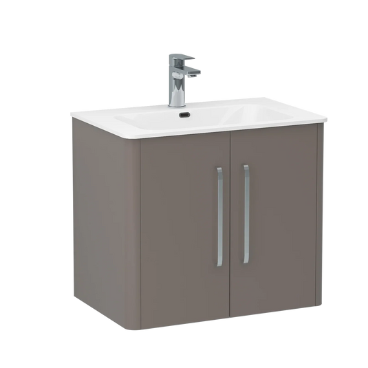 Imex Suburb 600mm × 390mm Double Door Wall Mounted Vanity Unit - Matt Ash - SU60TDWMCMA - Envy Bathrooms Ltd