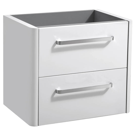 Imex Suburb 600mm × 390mm Double Drawer Wall Mounted Vanity Unit - White Gloss - SU60DDWMCWG - Envy Bathrooms Ltd