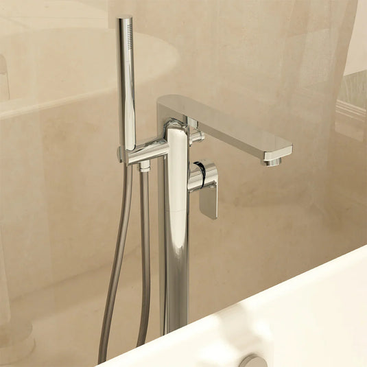 Imex Suburb Floor Mounted Bath Shower Mixer Incl Hose Handset and Wall Bracket - SUFSBSM - Envy Bathrooms Ltd