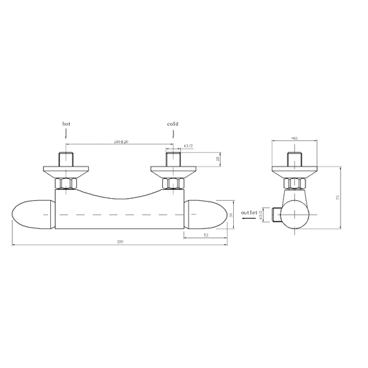 Imex Thermoforce 1 Round Shower Valve Only - THERMOV01 - Envy Bathrooms Ltd