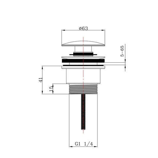 Imex Universal Clicker Basin Waste in Matt Black - CB104UNIMB - Envy Bathrooms Ltd