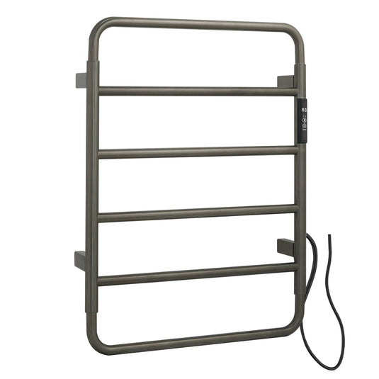 JTP Aero 640mm Electric Towel Radiator - Brushed Black - AE640EBBL - Envy Bathrooms Ltd