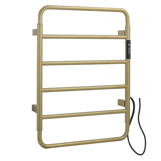 JTP Aero 640mm Electric Towel Radiator - Brushed Brass - AE640EBBR - Envy Bathrooms Ltd