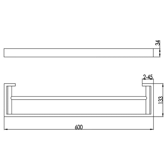 JTP Athena Twin Towel Bar 600mm Wide - Chrome - Envy Bathrooms Ltd