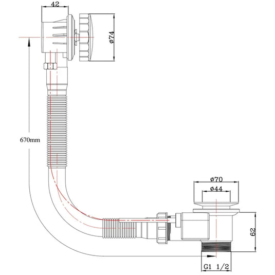 JTP Automatic Bath Pop-Up Waste - Chrome - Envy Bathrooms Ltd