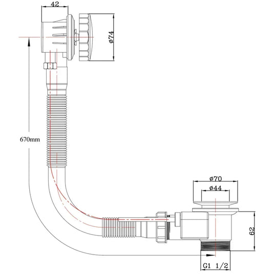 JTP Automatic Bath Pop-Up Waste - Chrome - Envy Bathrooms Ltd