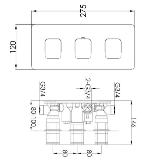JTP Axel 2-Outlet Thermostatic Concealed Shower Valve - Chrome/Matt White - Envy Bathrooms Ltd