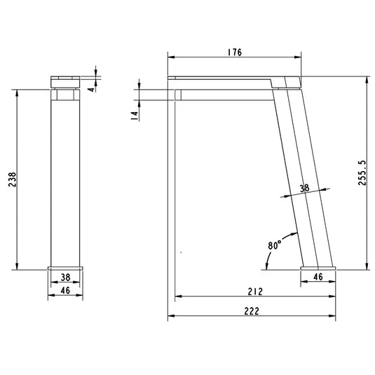 JTP Axel Deck Mounted Tall Basin Mixer Tap - Chrome/Matt White - Envy Bathrooms Ltd