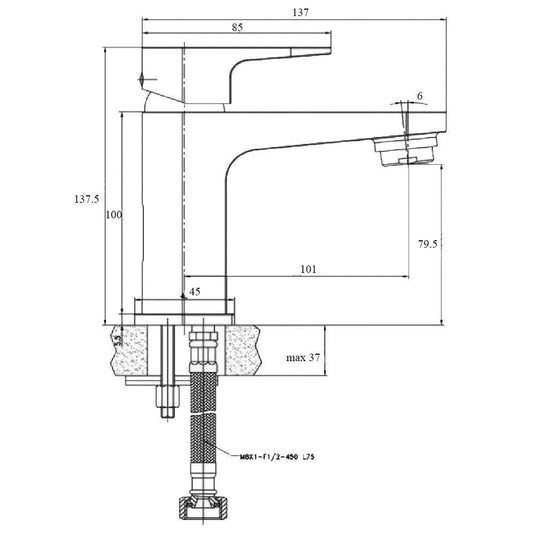 JTP Base Mini Basin Mixer Tap with Click Clack Waste - Chrome - Envy Bathrooms Ltd