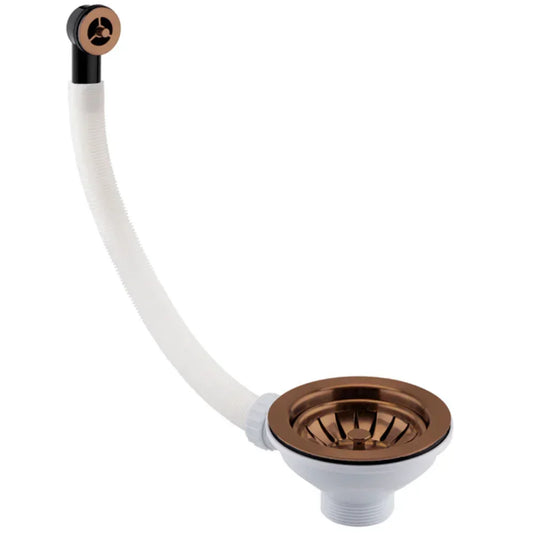 JTP Basket Strainer Kitchen Sink Waste with Round Overflow - Brushed Bronze - Envy Bathrooms Ltd