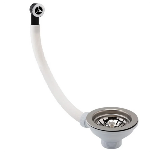JTP Basket Strainer Kitchen Sink Waste with Round Overflow - Chrome - BSR201 - Envy Bathrooms Ltd