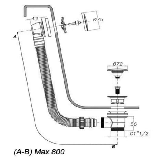 JTP Bath Click Clack Waste - Chrome - Envy Bathrooms Ltd