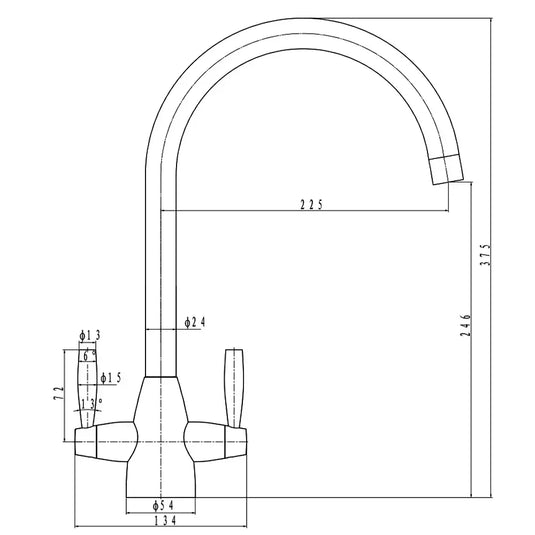 JTP Blink Deck Mounted Swivel Spout Kitchen Sink Mixer Tap - Matt Black - Envy Bathrooms Ltd