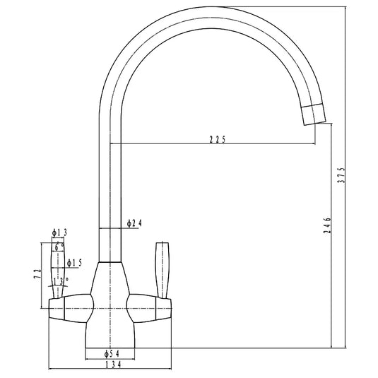 JTP Blink Mono Deck Mounted Kitchen Sink Mixer Tap - Stainless Steel - Envy Bathrooms Ltd