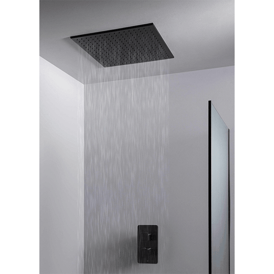 JTP Ceiling Mounted Shower Head - Matt Black - 38CM400MB - Envy Bathrooms Ltd