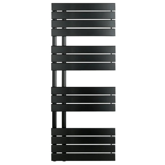 JTP Cleo Designer Heated Towel Rail 1400mm H x 550mm W - Matt Black - Envy Bathrooms Ltd