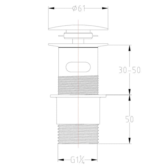 JTP Click Clack Slotted Basin Waste - Chrome - Envy Bathrooms Ltd