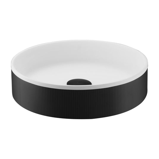 JTP Counter Top Basin with Unslotted Click Clack Waste Matt Black | 68CTR360MB - Envy Bathrooms Ltd