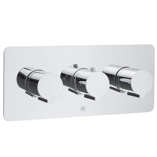 JTP Curve Horizontal Thermostatic Concealed 3 Outlet Shower Valve - Chrome - 72692 - Envy Bathrooms Ltd