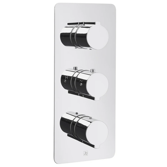 JTP Curve Vertical Thermostatic Concealed 2 Outlet Shower Valve - Chrome - 72690 - Envy Bathrooms Ltd