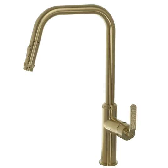 JTP Decor Single Lever Pull Out Kitchen Sink Mixer - Brushed Brass - DEC127BBR - Envy Bathrooms Ltd