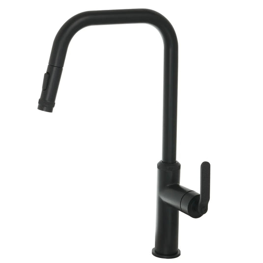 JTP Decor Single Lever Pull Out Kitchen Sink Mixer - Matt Black - DEC127MB - Envy Bathrooms Ltd